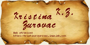 Kristina Zurovac vizit kartica